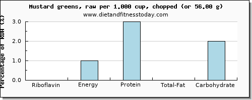 riboflavin and nutritional content in mustard greens